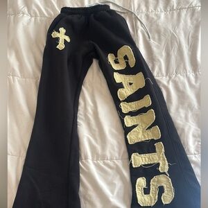 Black SAINTS flare sweatpants